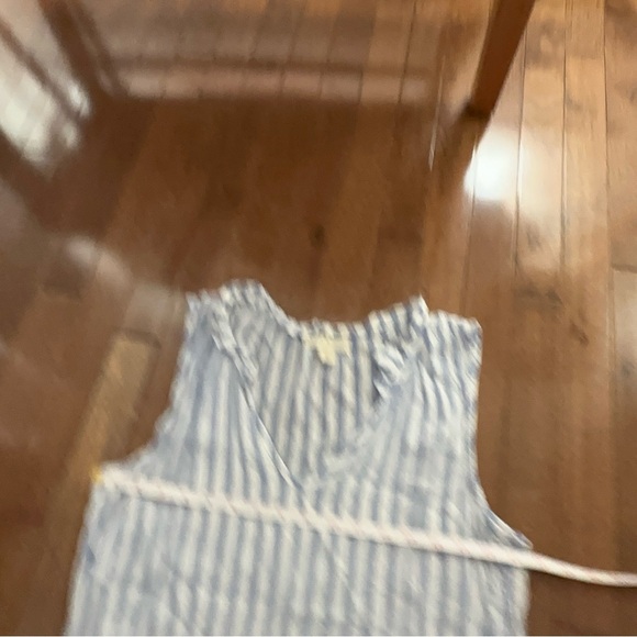 Anthropologie Cloth & Stone smock neck blue white stripe tank top blouse large - Picture 7 of 8